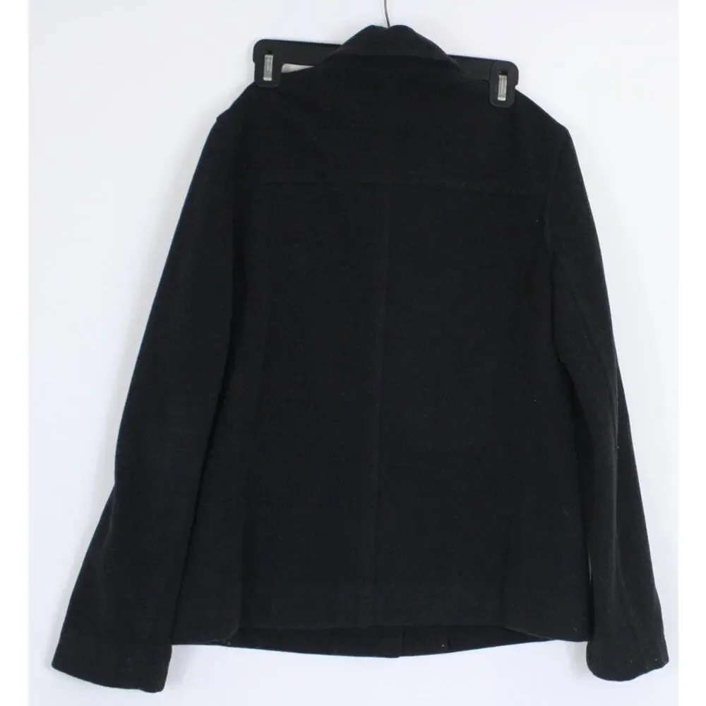 J Crew Wool Shirt Jacket Womens Small Black Quilted Thinsulate Lined Chore Coat - Picture 5 of 7